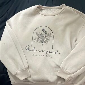 Women's Cream Crew Neck Sweater